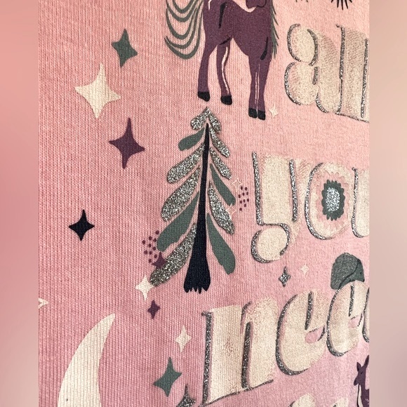 NWT- CARTERS 2 Pc PJ Set / Pink & White Striped Leggings & Pink, Long Sleeve Top - Picture 5 of 12